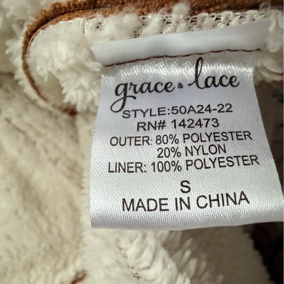 Grace & Lace Tan Corduroy Jacket with Sherpa Lining - Picture 5 of 8